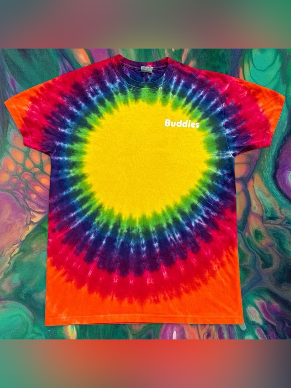 Unisex Rainbow Tie-Dye Buddies Tee